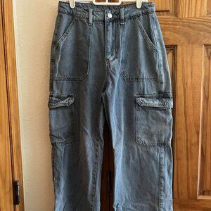 Unbranded Light Blue Denim Cargo Jeans, Small